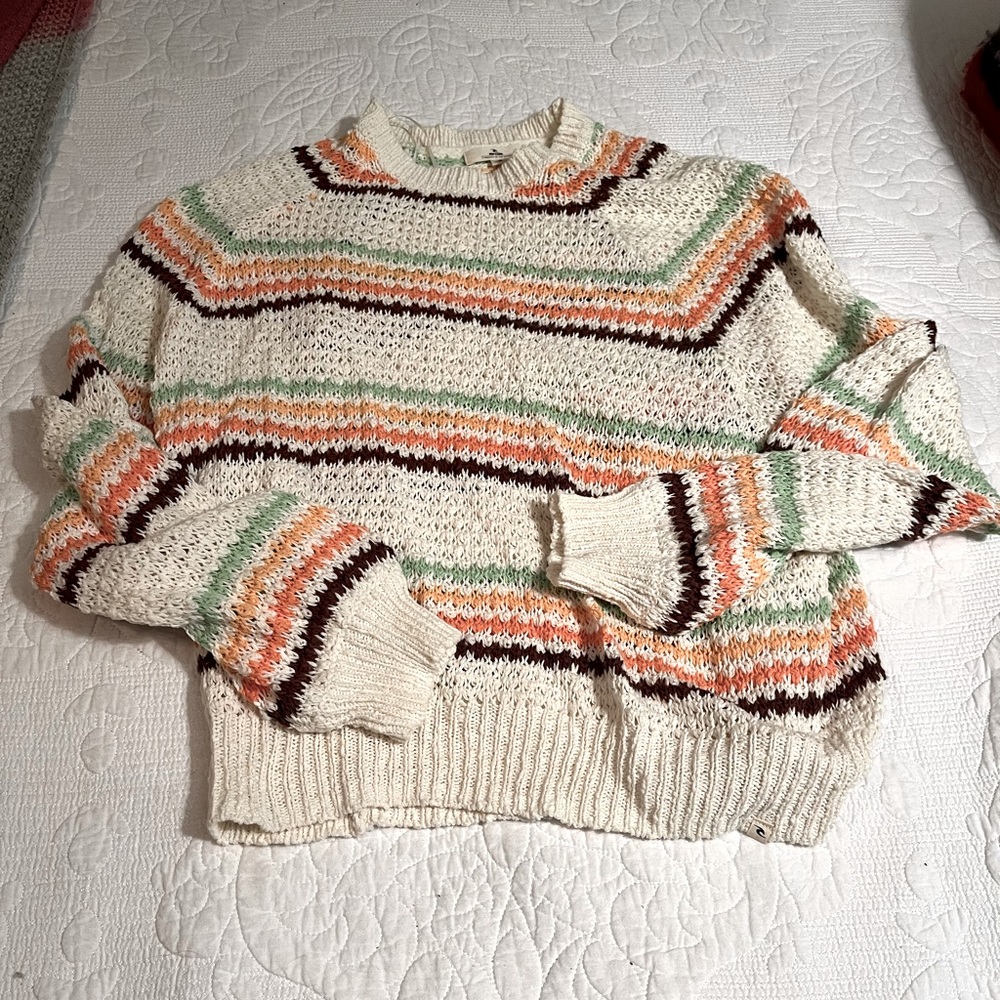 Rip Curl Multicolor Striped Crew Neck Sweater